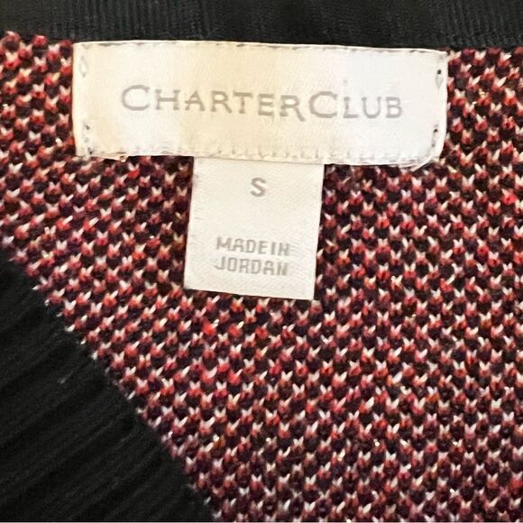 Macy's Charter Club Signature Star Pattern Jacquard Crewneck Sweater, Size Small - Picture 6 of 7